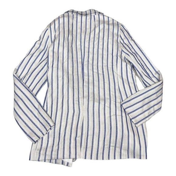 Banana Republic Boyfriend Blue Stripe Blazer Single Button Layer Work - Picture 9 of 12